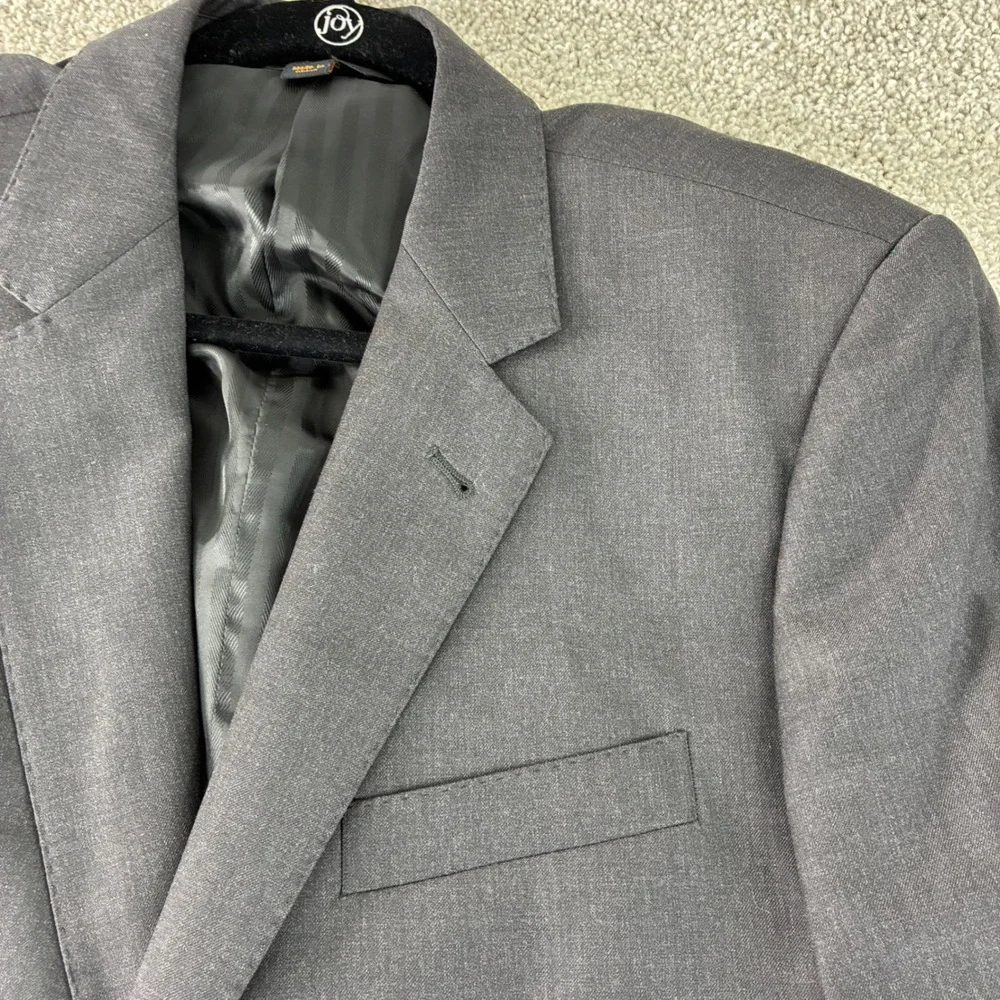 Baroni Couture 42R Charcoal Gray 100% Wool Super 150s Men's‎ Blazer Suit Jacket